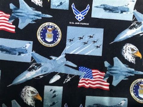 Air Force Military Cotton Fabric By The Yard Etsy