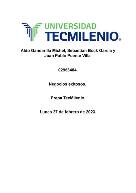 Negocios exitosos ACT 6 Aldo Gandarilla Michel Sebastián Bock Garcia