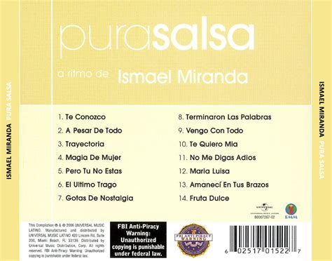 Car Tula Trasera De Ismael Miranda Pura Salsa Portada