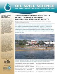 Fact Sheet Sea Grant Releases Brochure On Oil Spills Mental Health