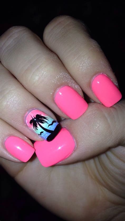 Pin By Leanna Hargis On Nails In 2023 Vacation Nails Palm Tree Nails