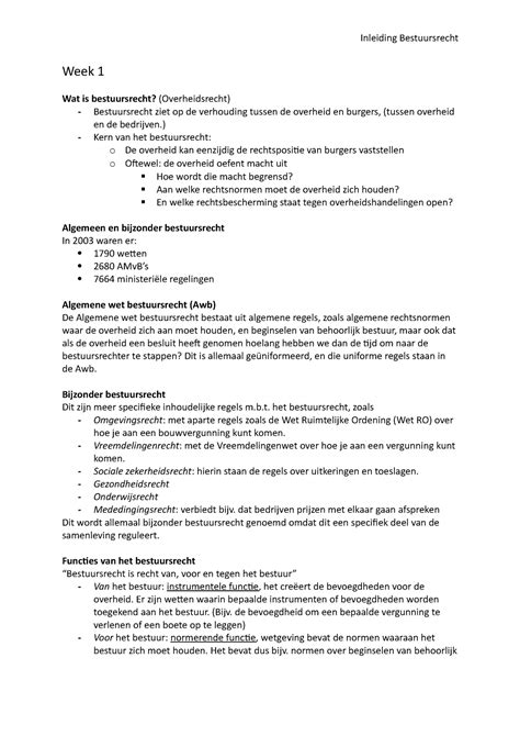 Hoorcolleges IB HC IB Week 1 Wat Is Bestuursrecht Overheidsrecht