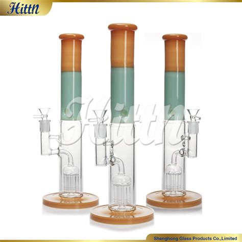 China Wholesale 14′′ Colorful 8 Tree Perc Arms Glass Pipe Straight Hookah Shisha Glass Water