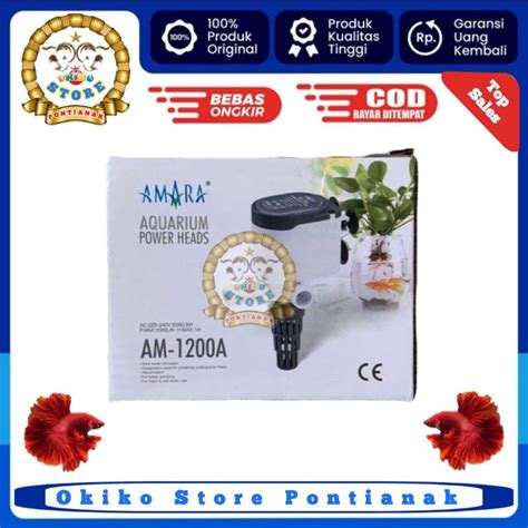 Jual AMARA AM1200A POWER HEAD 1200 POMPA AIR CELUP AQUARIUM AM 1200A