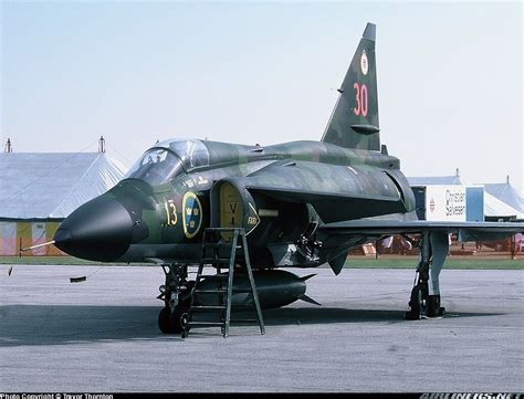 Saab Ja37 Viggen Sweden Air Force Aviation Photo 0787822