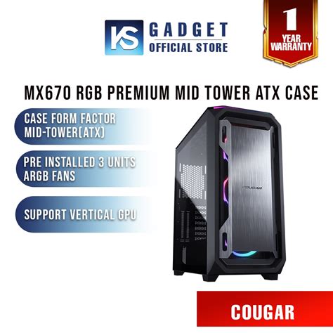COUGAR MX670 RGB Premium Mid Tower ATX CASING | Lazada