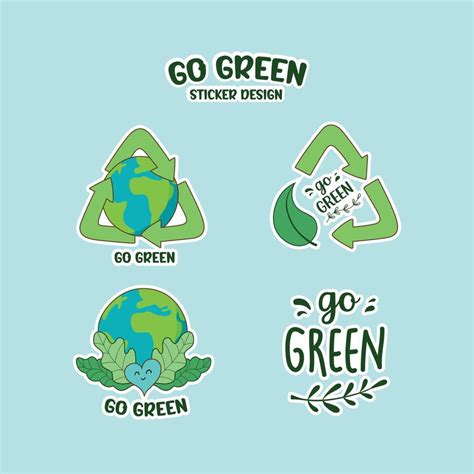 Earth Day Sticker Sets Save The Planet Hand Drawn Colored Vector