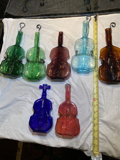 Mid Century Modern Glass Violin Bottle Collection River Market Antiques