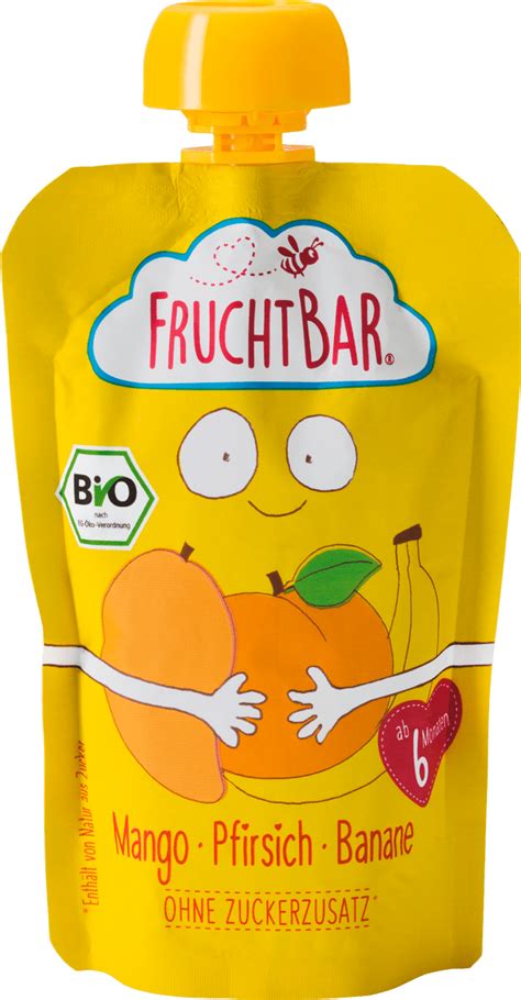 FruchtBar Quetschbeutel Mango Pfirsich Banane Ab 6 Monaten 100 G