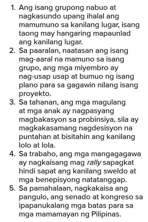 Mag Bigay Nag 5 Halimbawa Ng Pag Kakaisa Brainly Ph