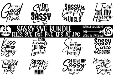 Sassy Svg Bundle Vol 2 Bundle · Creative Fabrica