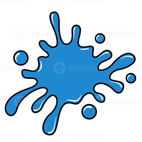 Water Splash Element Illustration Black Outline Cartoon Or Comic Style