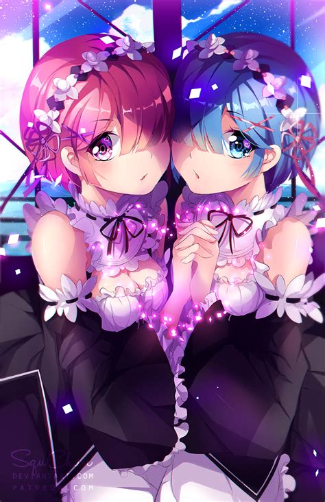 Re:Zero - Ram + Rem by SquChan on DeviantArt