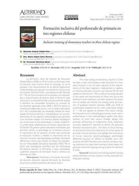 Pdf Formación Inclusiva Del Profesorado De Primaria En Tres Dokumen