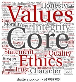 Conceptual Core Values Integrity Ethics Square Stock Illustration 619989905