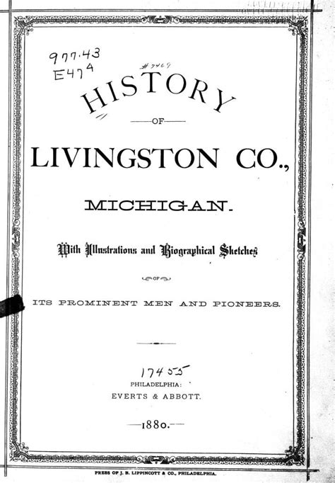 The Civil History of Livingston County — Michigan Genealogy