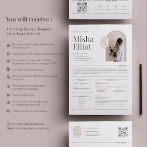 Aesthetic Resume Template Canva Resume Professional Cv Unique Resume ...