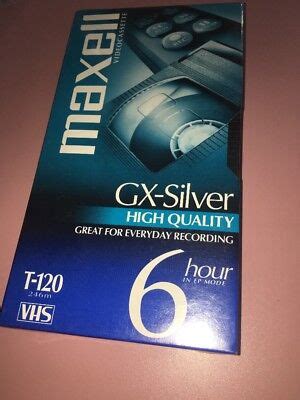 Maxell GX Silver High Quality VHS Blank Video Cassette Tape T 120 6