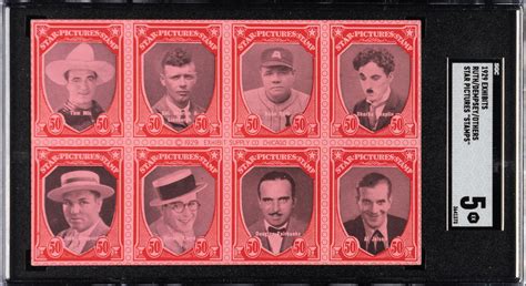 1929 Exhibits Star Picture Stamps Babe Ruth Dempsey Chaplin SGC EX 5 REA Archive