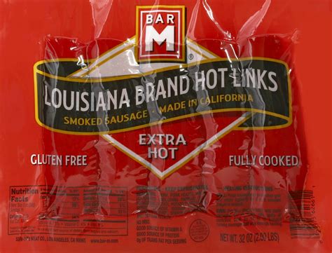 Bar M Louisiana Hot Links Sausage Refrigerated 32oz