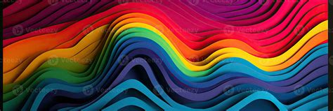 Abstract Rainbow Colors Wavy Shapes Paper Colourful Background Multi