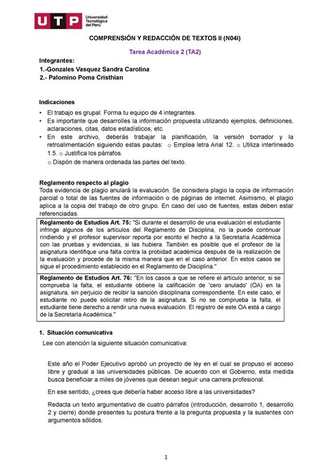 S11 S12 Tarea Académica 2 TA2 versión borrador COMPRENSIÓN Y