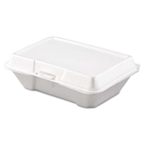 Dart Foam Hinged Lid Containers 1 Compartment 64 X 93 X 29 White