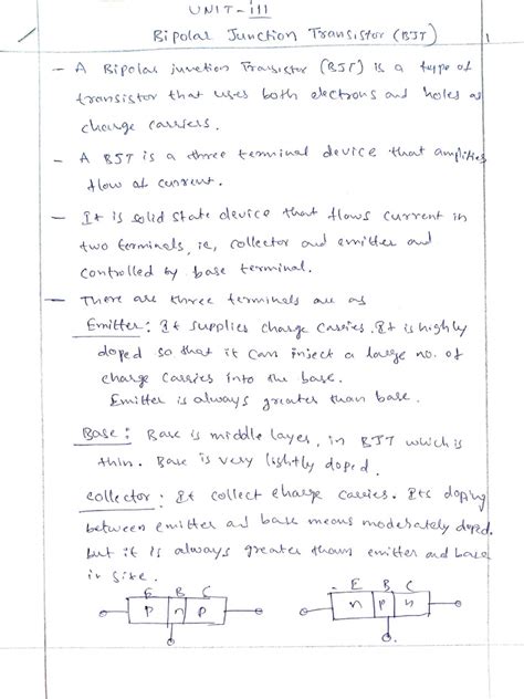 Edc Unit 3 Bjt Pdf Semiconductor Devices Semiconductors