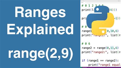 Using Ranges With Range Python Tutorial Youtube