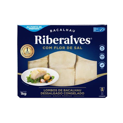 Lombos De Bacalhau Dessalgado Congelado Riberalves Flor De Sal Kg