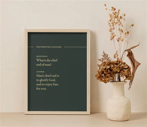 Westminster Catechism Poster Print Etsy