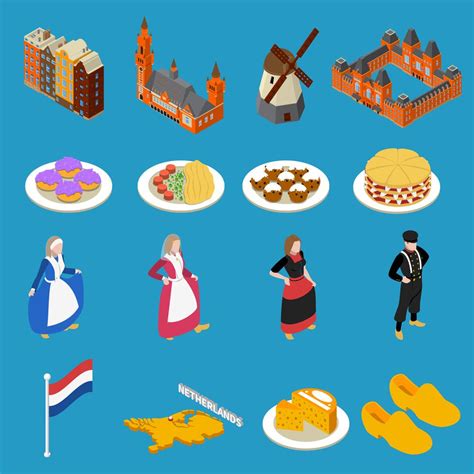 Netherlands Tourist Icons 476592 Vector Art at Vecteezy