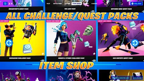 All Challengequest Packs Item Shop Showcase Fortnite Youtube