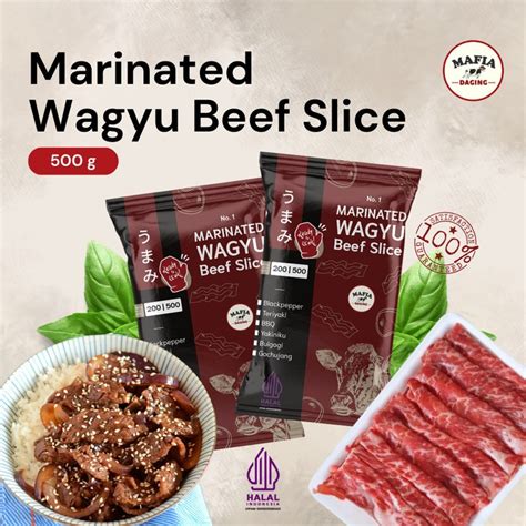 Jual Marinated Wagyu Beef Slice 500 Gram Shopee Indonesia