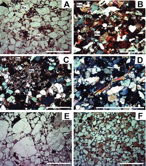 Thin Section Photomicrographs Of Sandstone Petrofacies From The