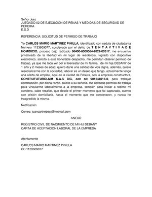 Solicitud De Revocatoria De Medida De Aseguramiento Seor A