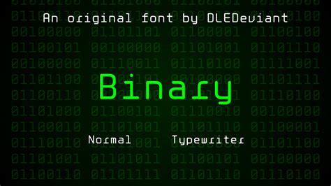 Binary Original Font By Dledeviant On Deviantart