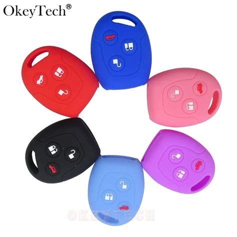 Okeytech Silicone Rubber Car Key Case Cover For Ford Focus Mondeo