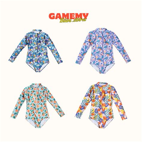 Gamemy bikini ชดวายนำ วนพชแขนยาวซปหนา size F Shopee Thailand