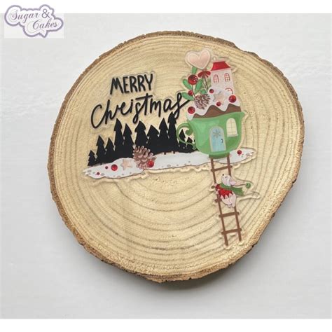 Cake Topper Acryl Merry Christmas Hot Chocolate