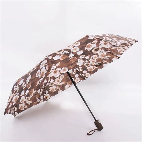 Flowers Pattern Umbrella Rain Women Windproof Ultralight Sun Rain ...