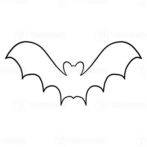 Black Bat Outlined 14968001 PNG