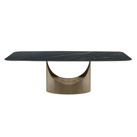 Everly Quinn Hobart Modern Dining Table With Rectangular Sintered Stone