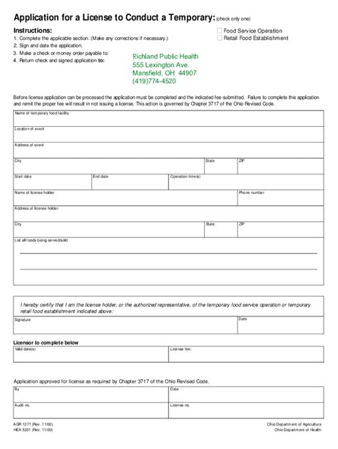 Fillable Online Application Packet For Retail Food Facilities Fax Email