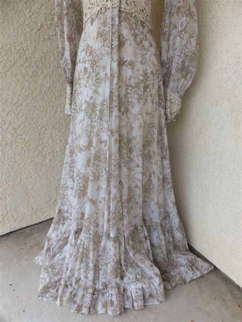 1970s Gunne Sax By Jessica Maxi Dress Boho Victoria Gem