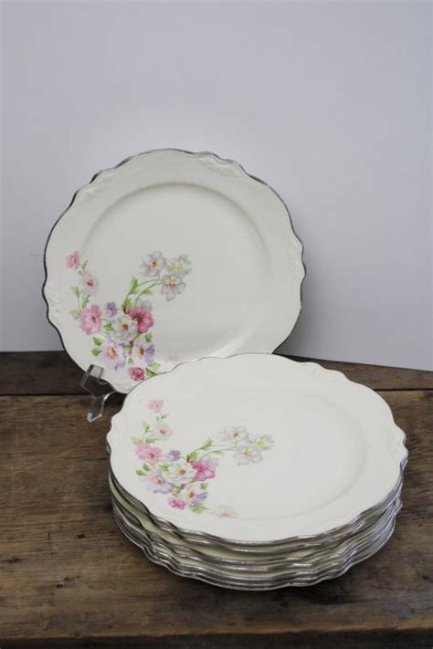 Vintage Homer Laughlin Virginia Rose Fluffy Roses Pattern China Plates