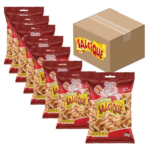 Kit Salcique Salgadinhos Bacon 80g C 8 Submarino