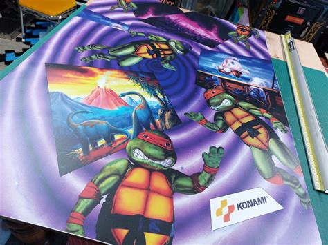 Turtles In Time Side Art Pair Usa Dedicated Cabinet Tmnt Konami