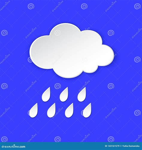 Regen Wettervorhersage Regenwolke Am Tag Papierschnitt Klima