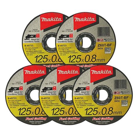 Lot de 5 disques à tronçonner Ø125mm MAKITA B 45733